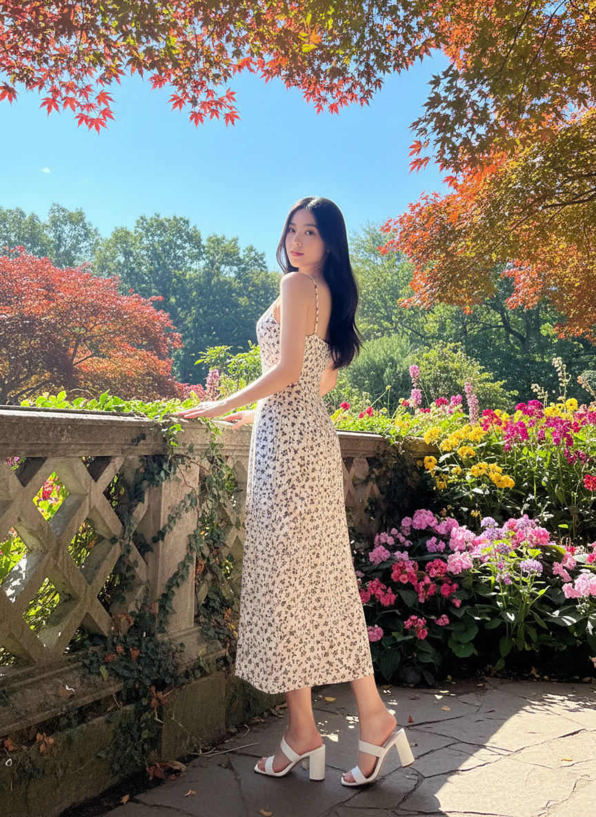 Đầm midi 2 dây hoa nhí xinh xắn_thumbnail_6