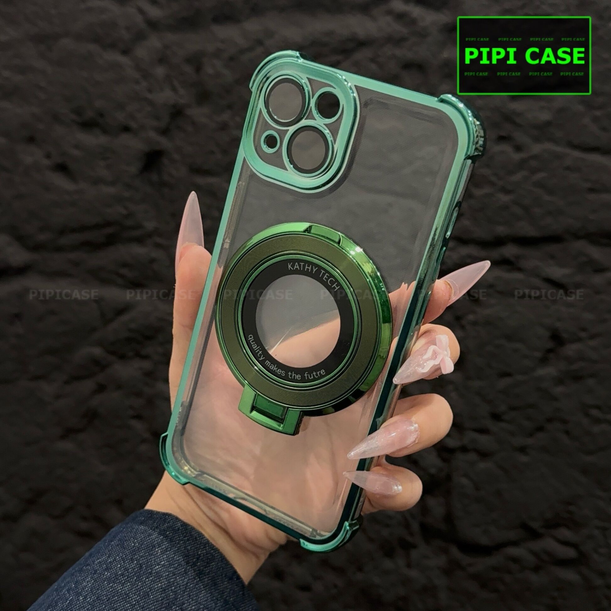 Ốp Lưng iPhone 15 - Ven - Xanh lá