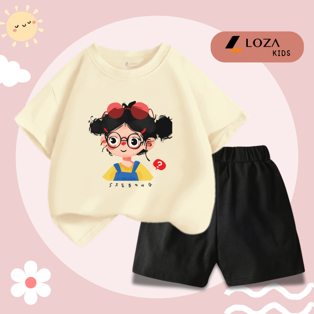 Đồ bộ bé gái in hình 'Bé gái đeo kính' -  Loza Kids SB358_thumbnail_8