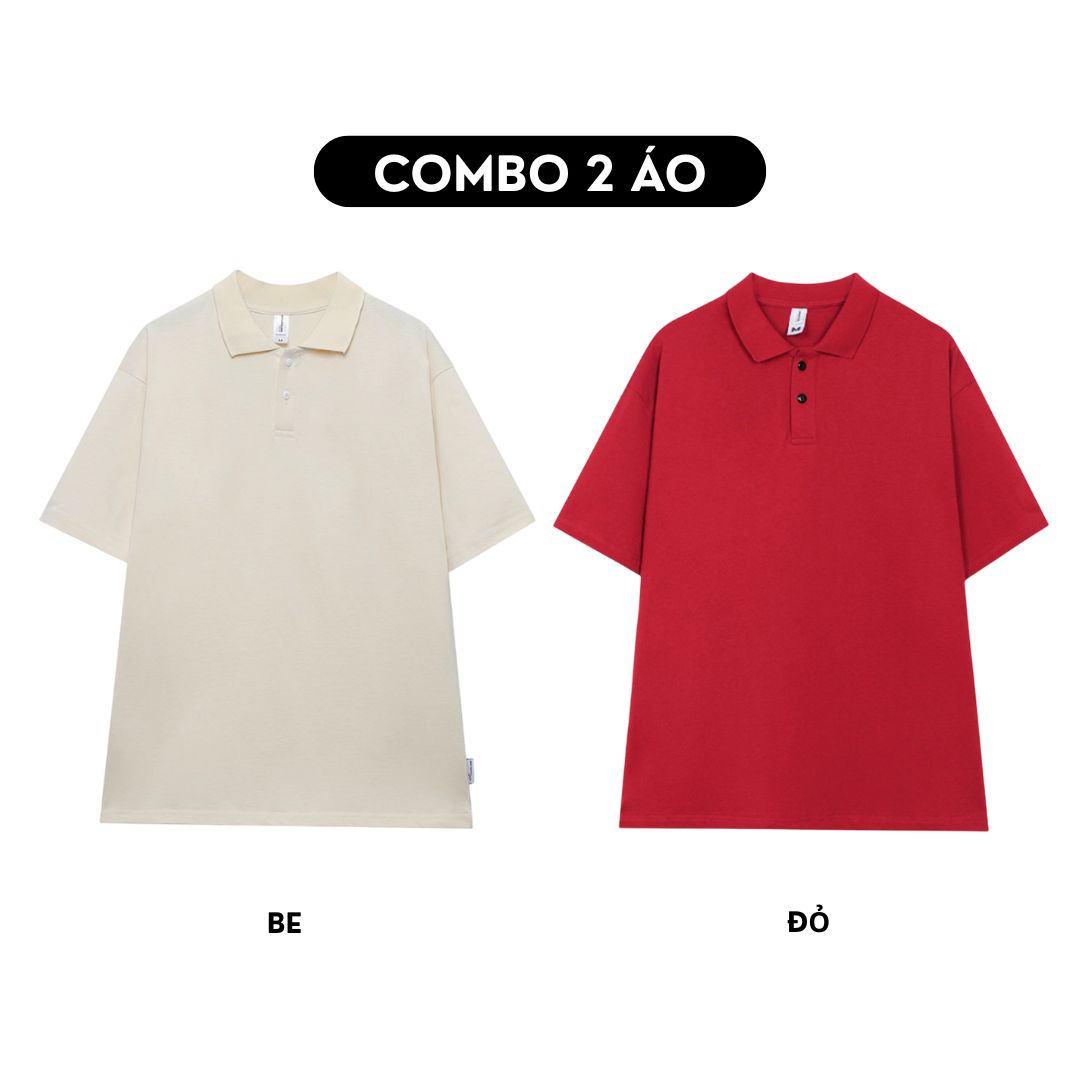 Áo polo trơn form rộng cotton PLT01 Miucho cổ trụ in basic_thumbnail_2
