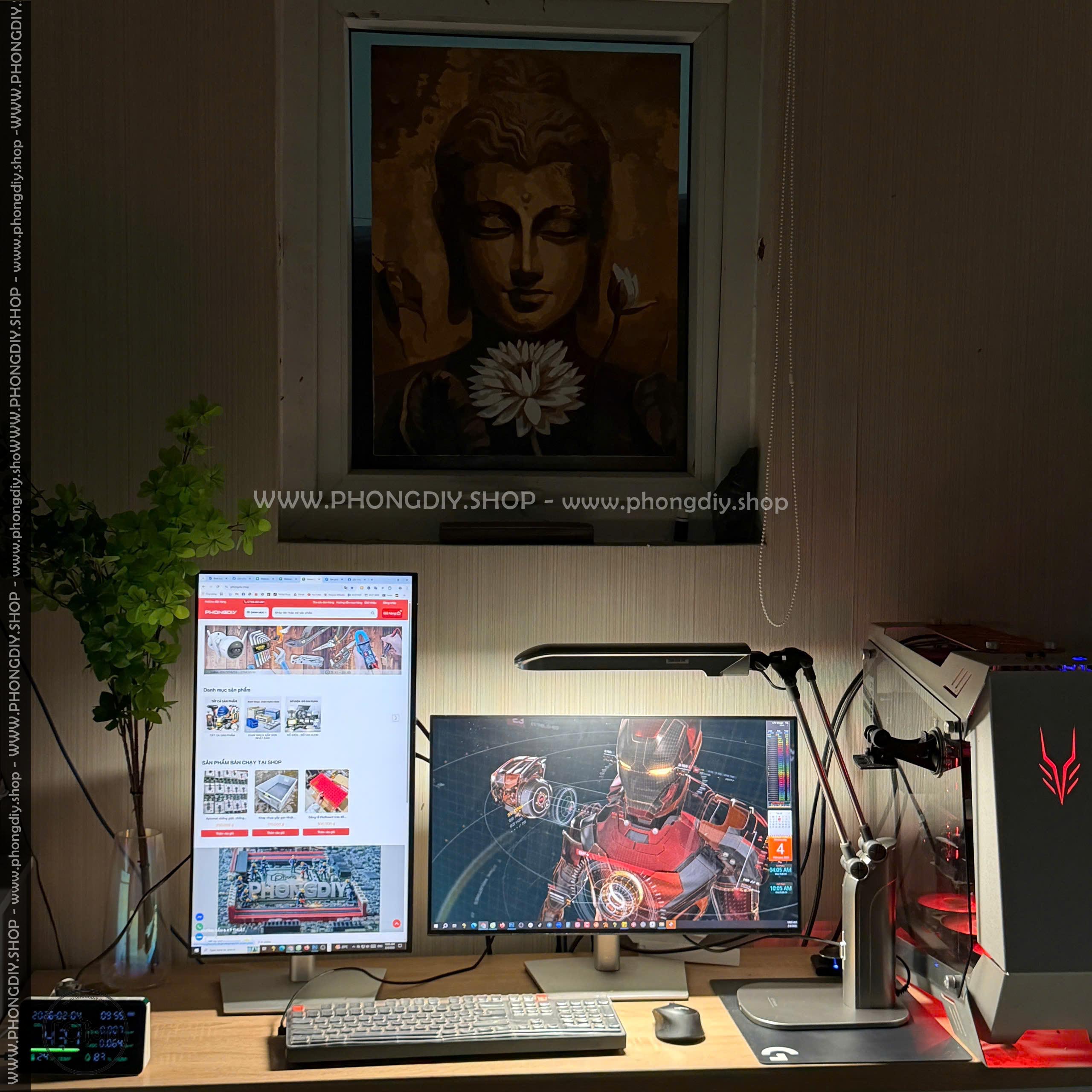 Đèn led để bàn xoay - gập đa hướng điện 220V-27W (hàng dùng lướt)_thumbnail_2