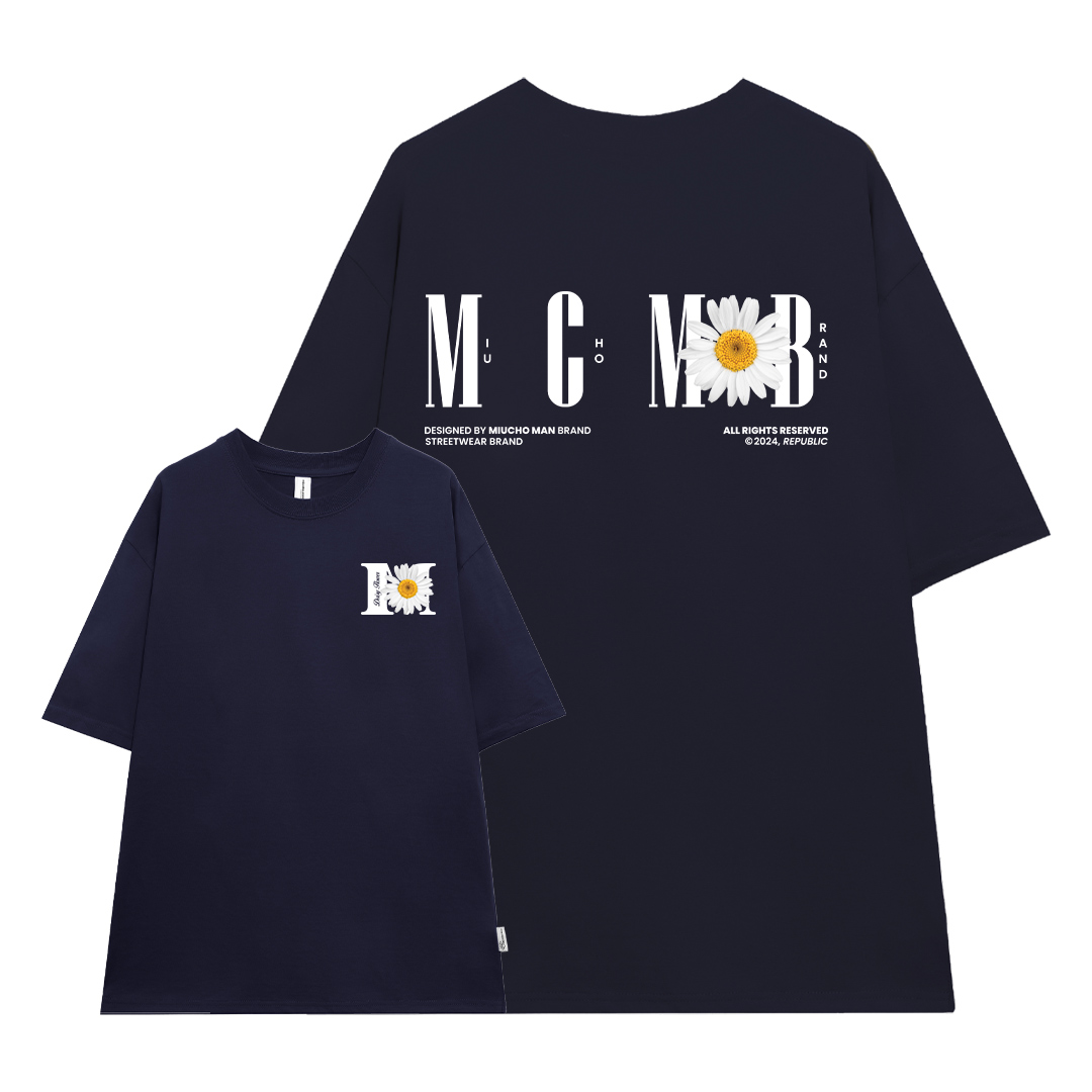 Áo thun nam in hoa cúc form rộng nhiều màu ATD1467 Miucho Man vải cotton thoáng mát cổ tròn in mix_thumbnail_12