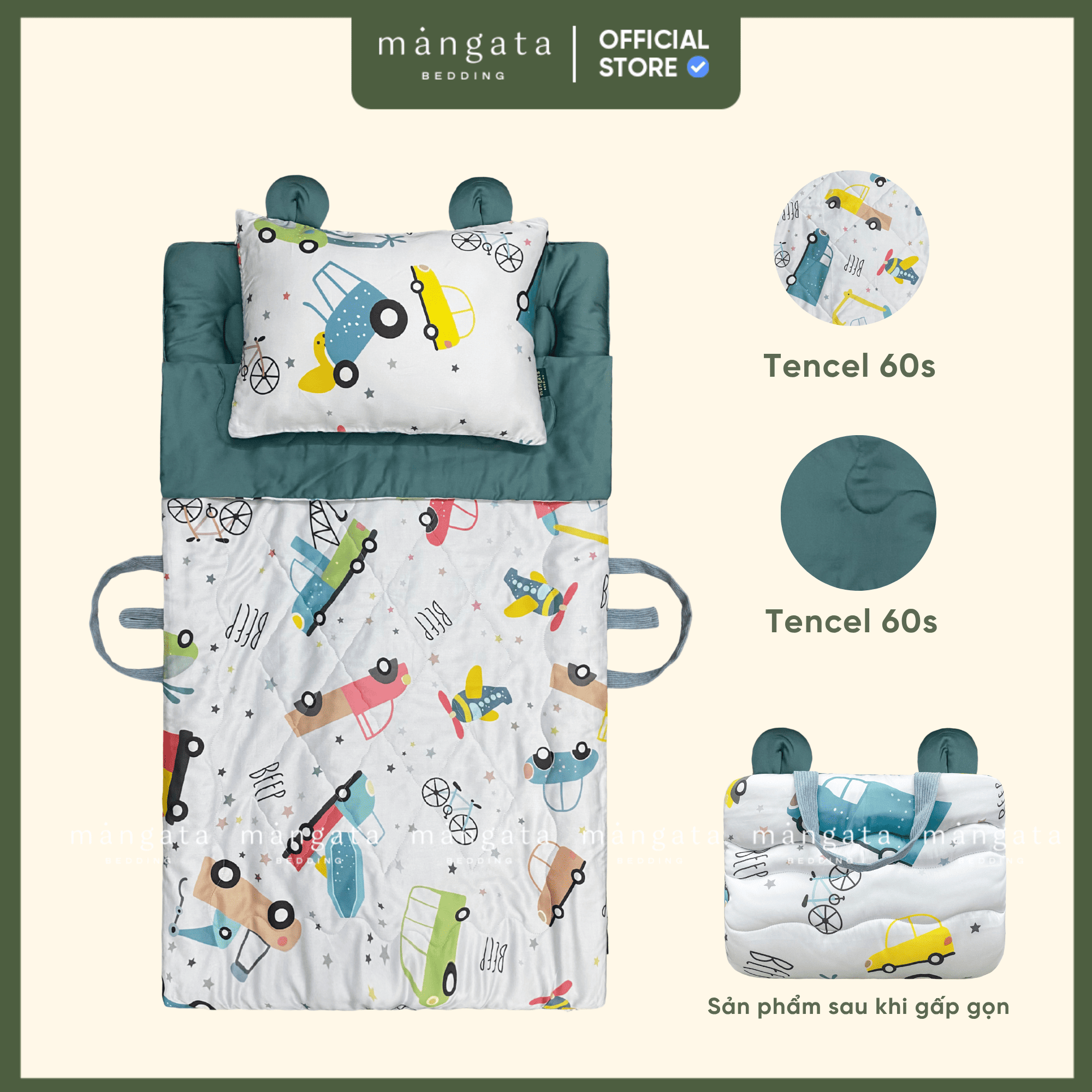 Mẫu Giao thông - Bộ chăn gối gấp gọn đi học