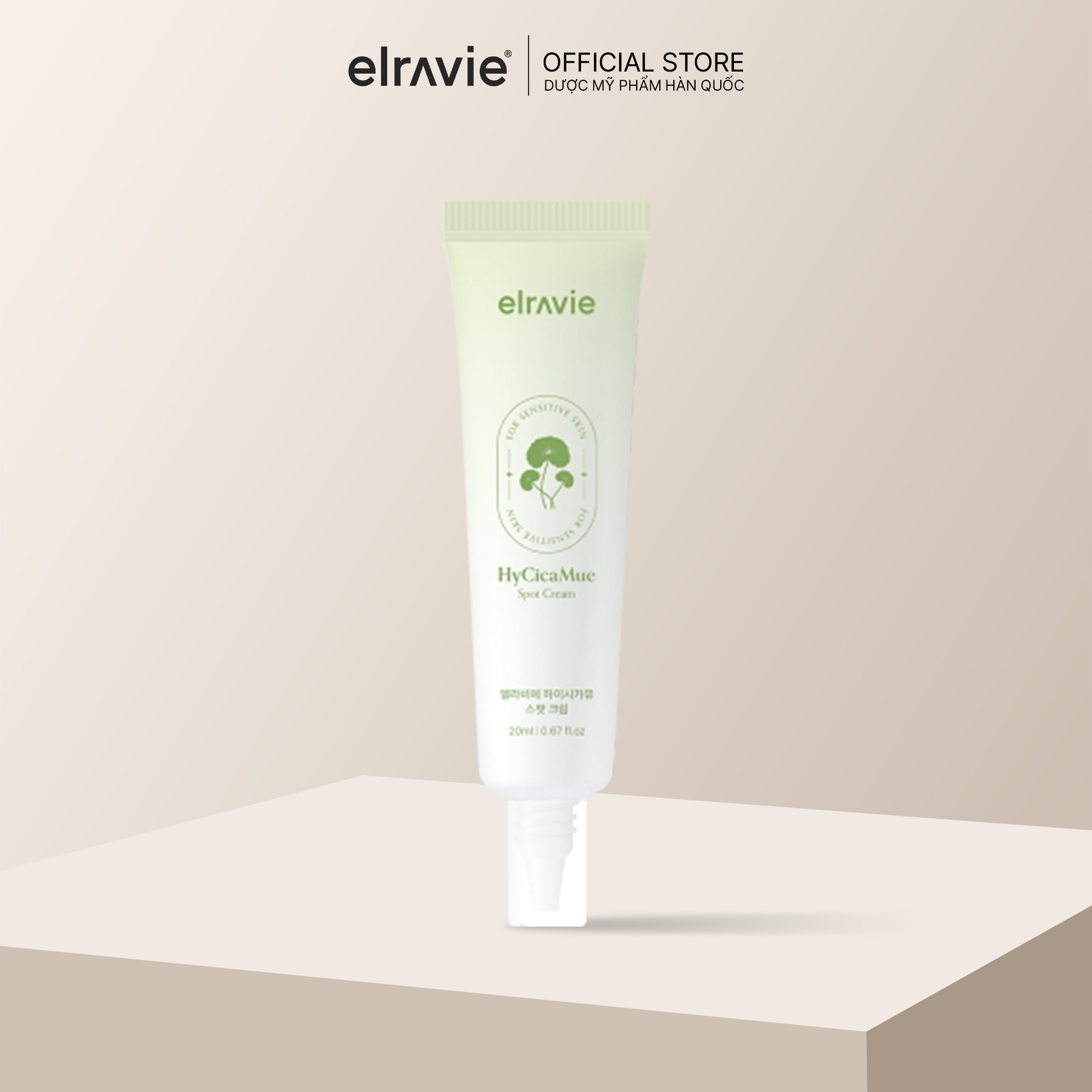 Kem chấm mụn làm dịu, phục hồi và giảm thâm elravie HyCicaMue Spot Cream