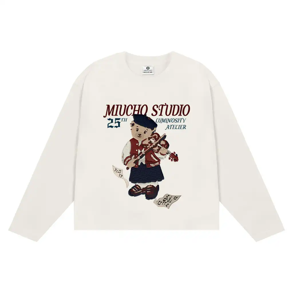 Áo thun boxy tay dài unisex Miucho Studio cotton cao cấp thoáng mát gấu teddy in mix 2707_thumbnail_8