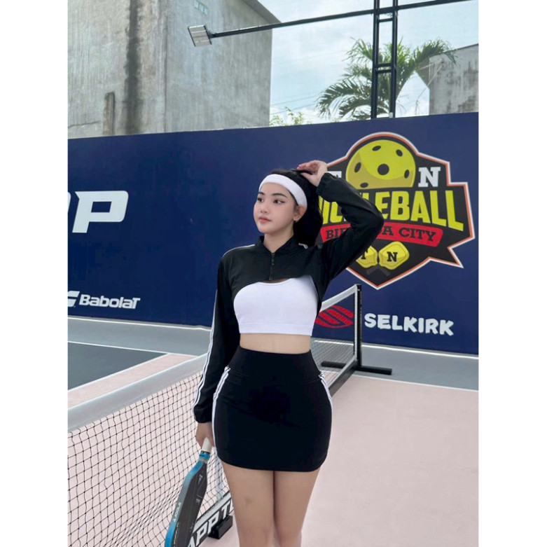 Áo Tanktop Thể Thao Tay Dài Dáng Nửa Người Form Rộng