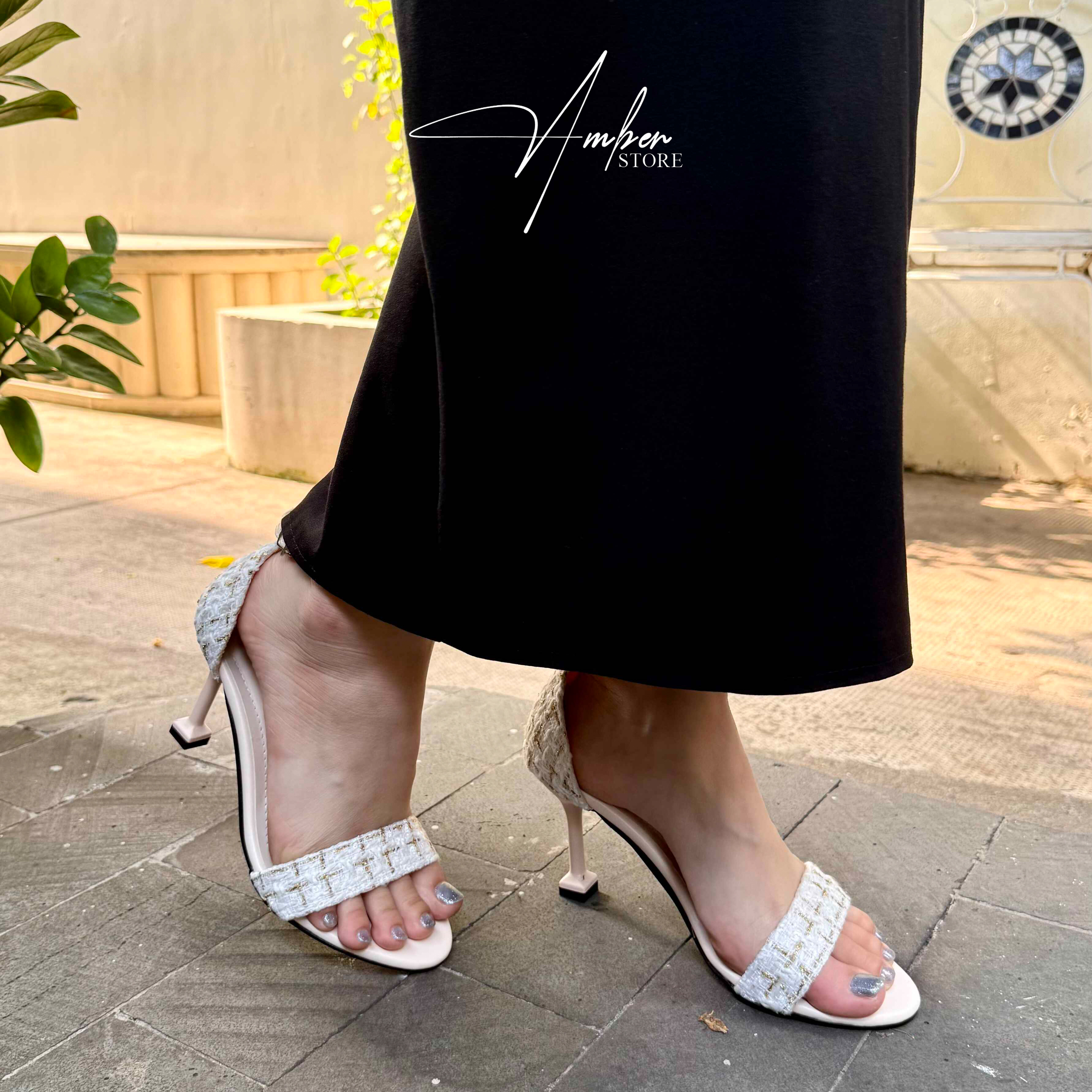 Giày Cao Gót Nữ Quai Ngang Tweed Sang Trọng – CG13_thumbnail_3