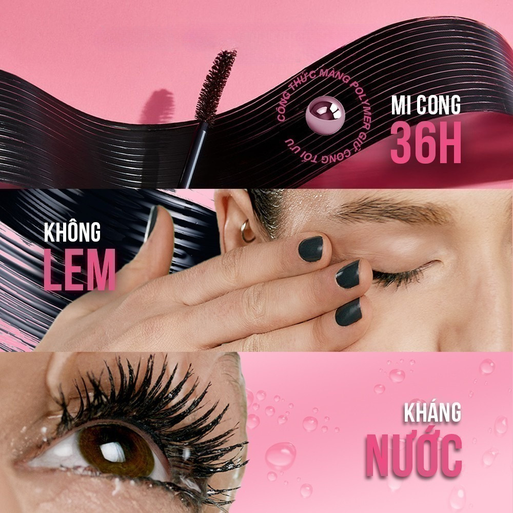 [MAYBELLINE] Mascara Maybelline Hyper Curl chống nước lâu trôi 9.2ml
