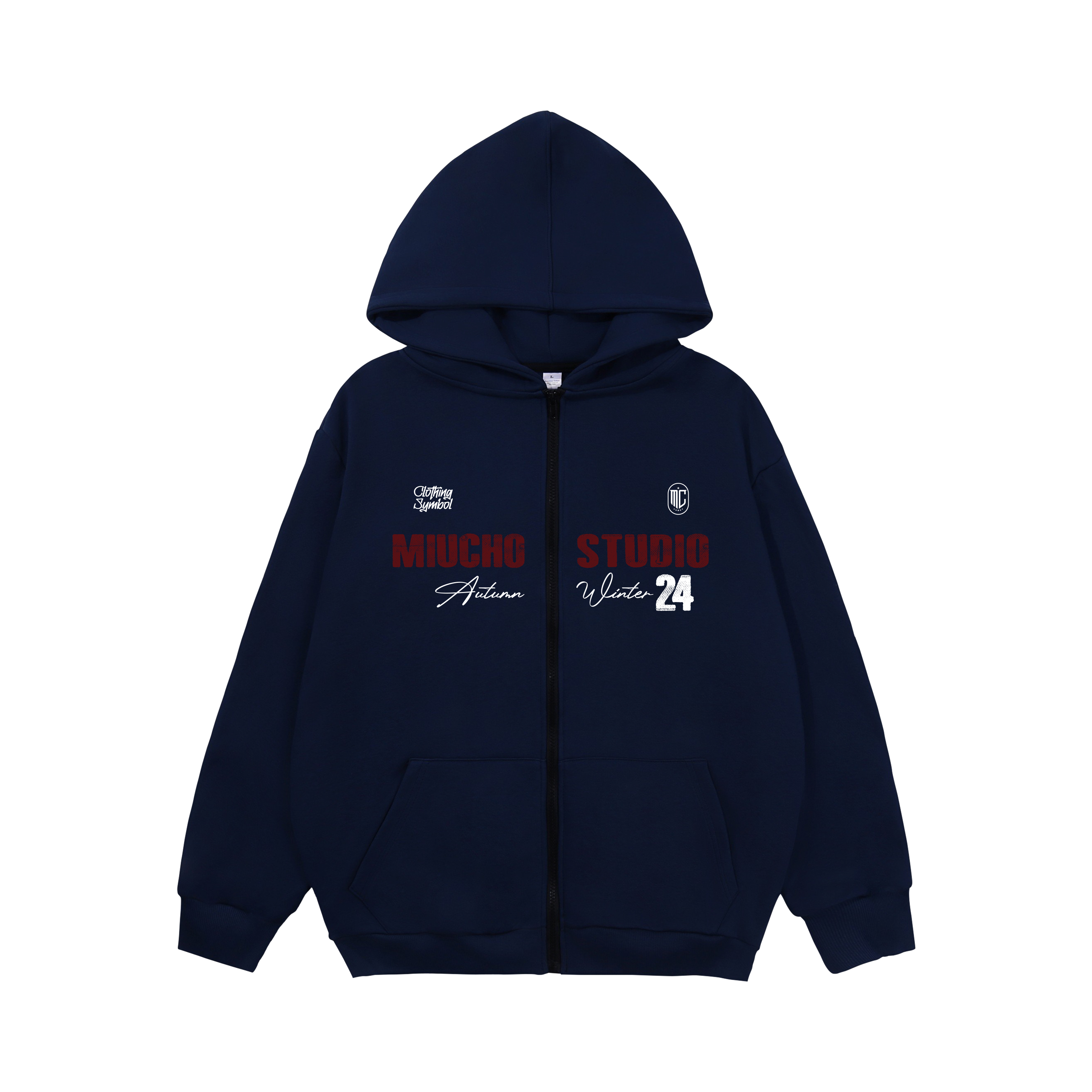 Áo hoodie zip nữ local brand HZD1586 Miucho vải nỉ chân cua dày dặn mủ rộng in typography_thumbnail_7