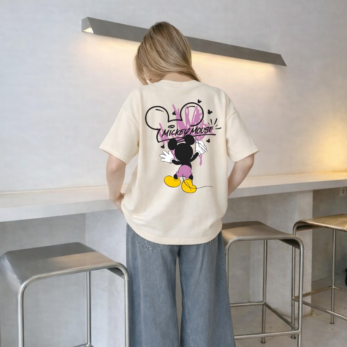 Áo thun unisex UX30-1139 MICKEY MOUSE tím dáng oversized local brand WETEE_thumbnail_2