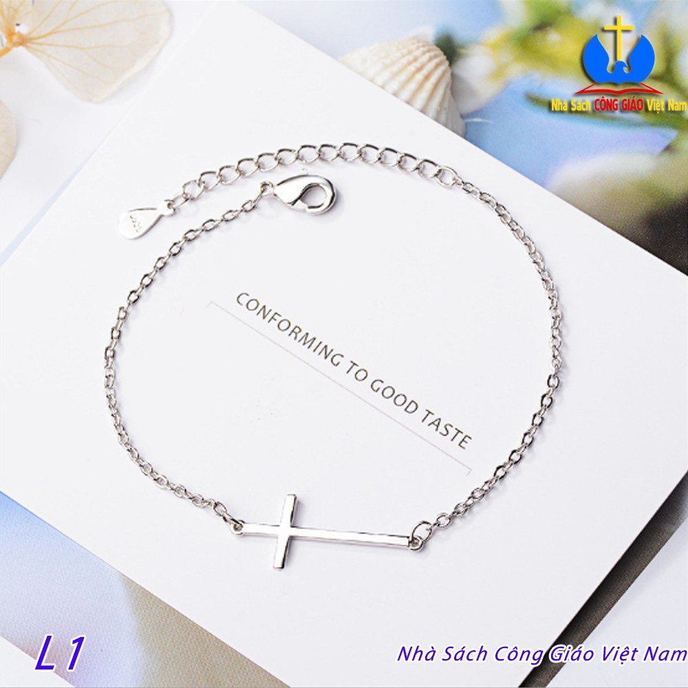 Lắc tay thánh giá nữ L1 - Vòng tay Công Giáo bạc 925  - Nhà Sách Công Giáo Việt Nam_thumbnail_2