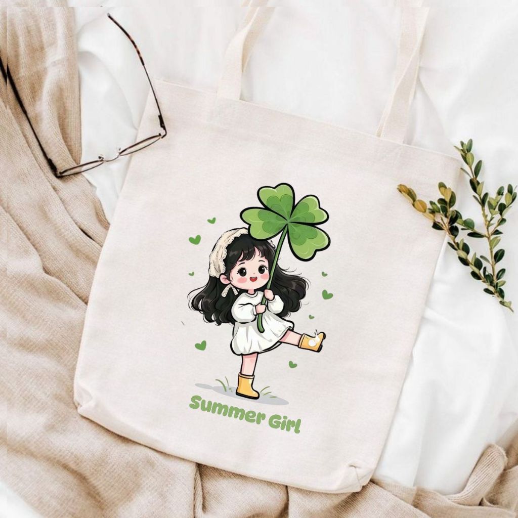 Túi tote in hình Cô gái - Túi vải canvas kích thước 33x37cm đựng vừa A4  và laptop - TOTE23_thumbnail_15