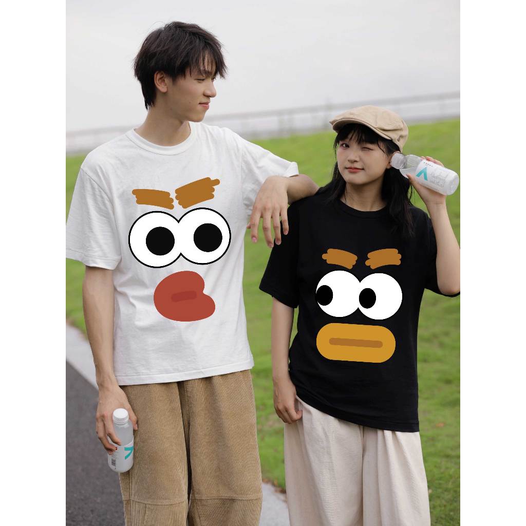 Áo thun couple cặp đôi hình thú mỏ vịt form rộng unisexATD1059 Miucho tay lỡ cổ tròn in artwork_thumbnail_3