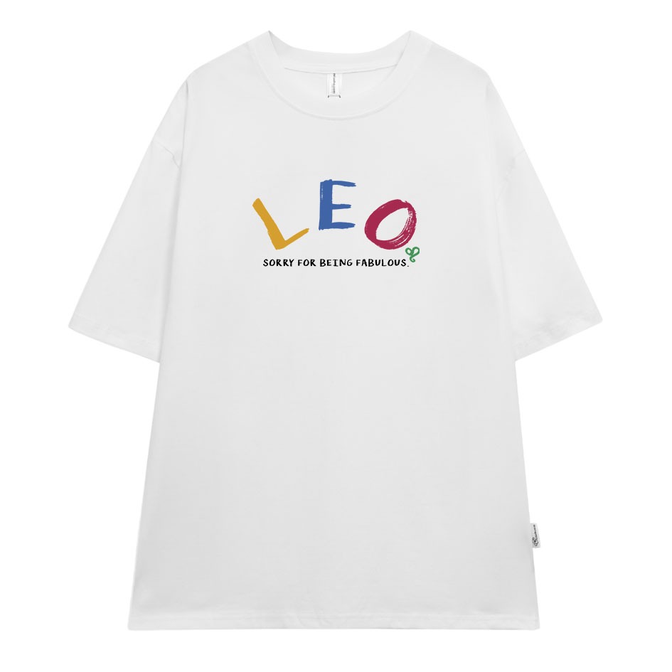 Áo thun nữ form rộng ATD376 cung hoàng đạo Sư Tử LEO Miucho cotton cổ tròn in typography