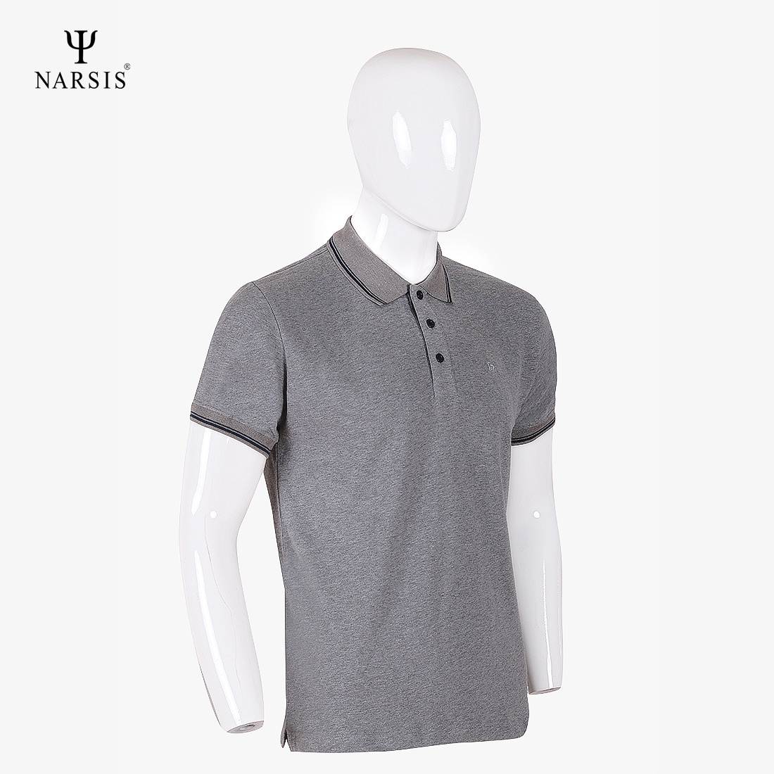 ÁO NAM NARSIS  GHI KẺ TRẮNG D4026 NARSIS CHẤT LIỆU THOÁNG MÁT, DỄ CHỊU, THOẢI MÁI CẢ NGÀY, DỄ VẬN..._thumbnail_2