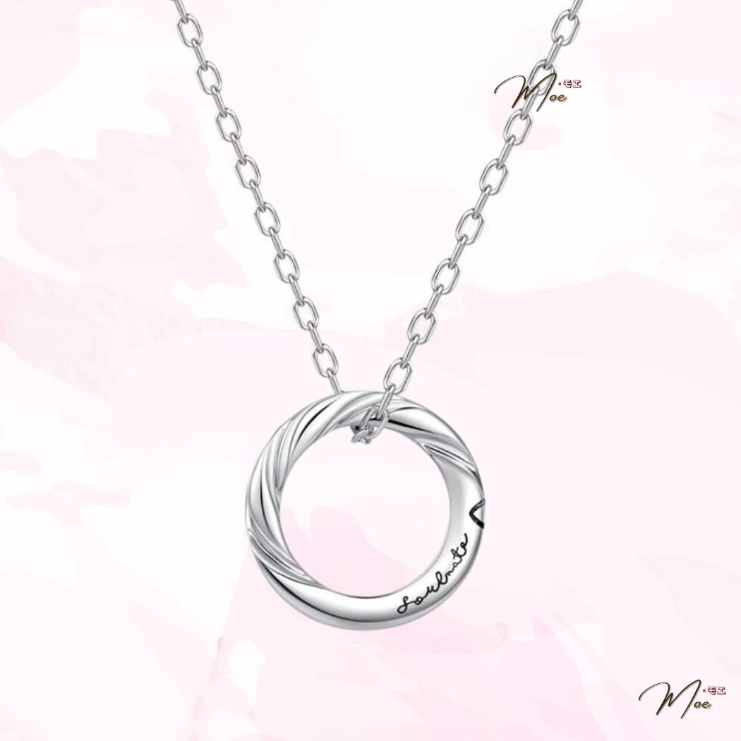 D255 - Dây chuyền đôi nhẫn tròn sóng chéo vĩnh cửu khắc tên theo yêu cầu_thumbnail_3