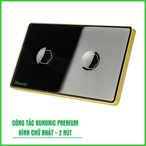Công Tắc Cảm Ứng Hunonic (Premium Hình Chữ Nhật) Viền Vàng, Công Tắc Thông Minh Wifi Điều Khiển Từ Xa Bằng Điện Thoại_thumbnail_1