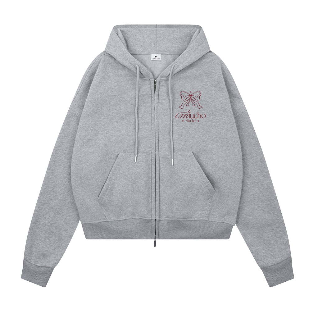 Áo hoodie zip form boxy local brand vải nỉ bông dày dặn khóa kéo HXD1630 Miucho in mix_thumbnail_5