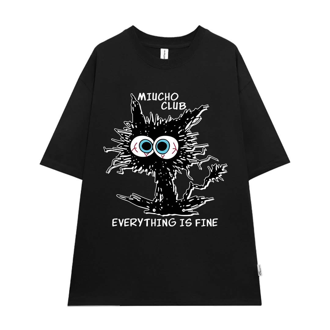 Áo thun nữ form rộng local brand ATD1506 Miucho vải cotton thoáng mát cổ tròn in mix