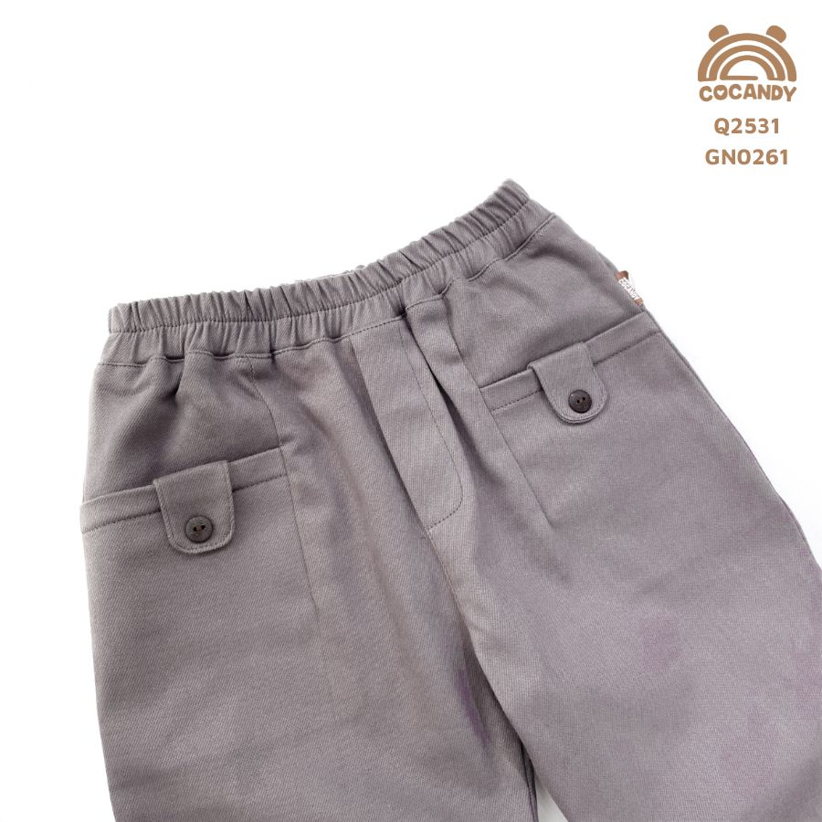 Quần dài GHI ĐẬM 2 túi ngang phối cúc gỗ_thumbnail_3