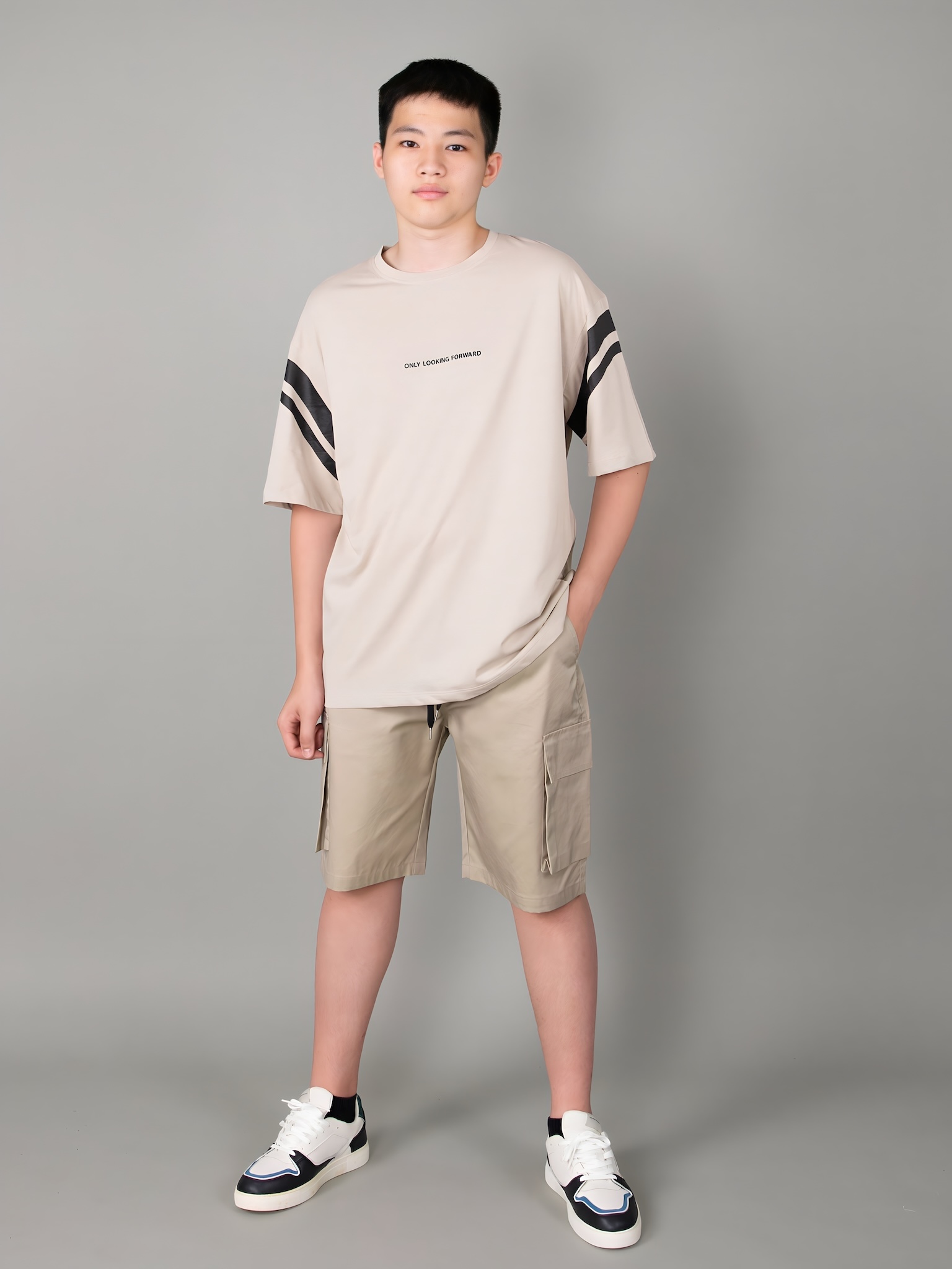 Quần short kaki màu be túi hộp_thumbnail_4