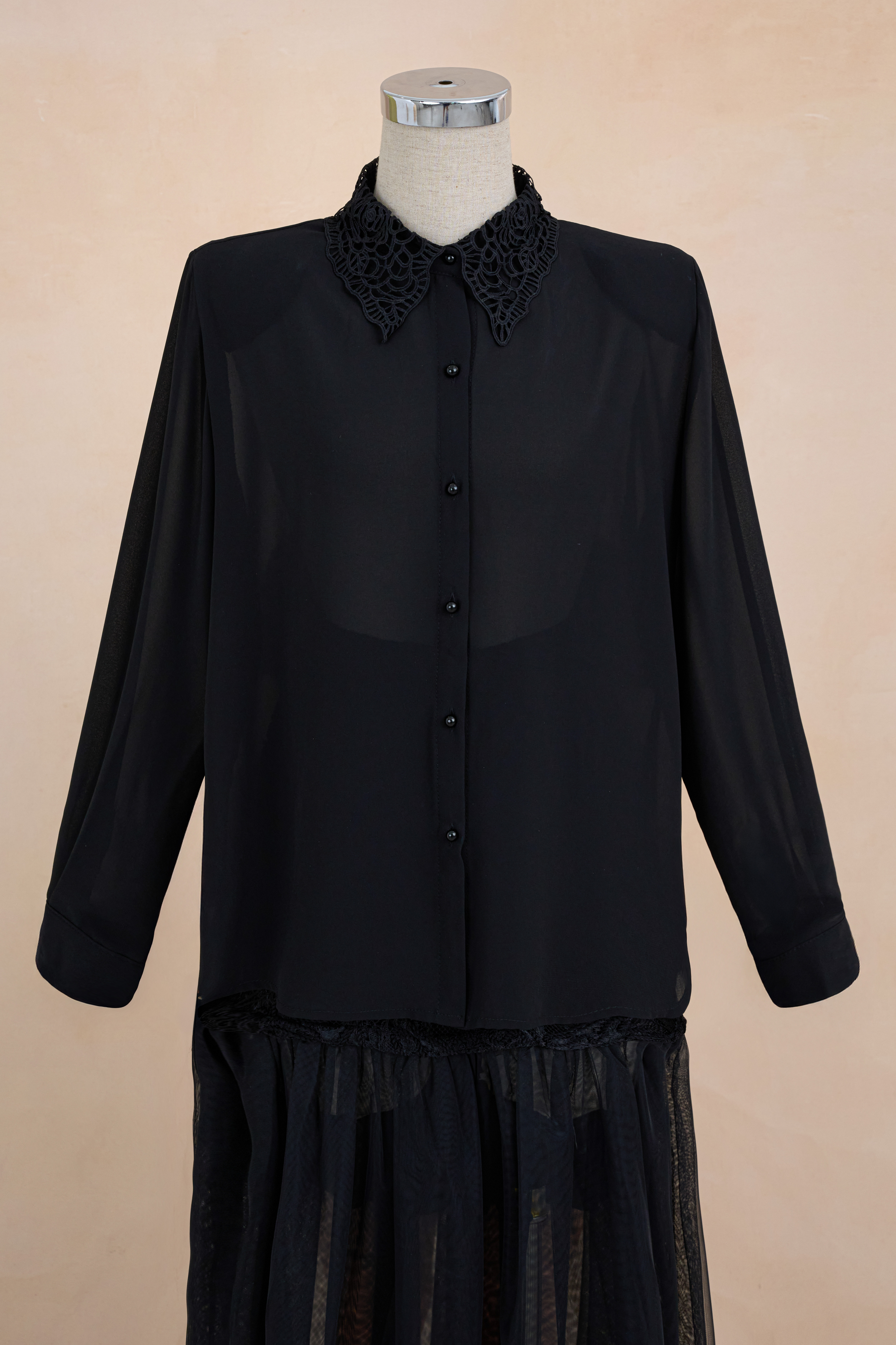 Sơ Mi Chiffon Cổ Ren