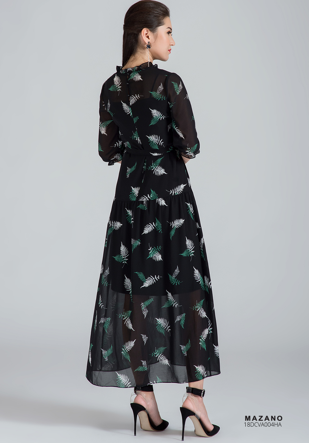 Váy họa tiết cổ bèo thắt nơ_thumbnail_1