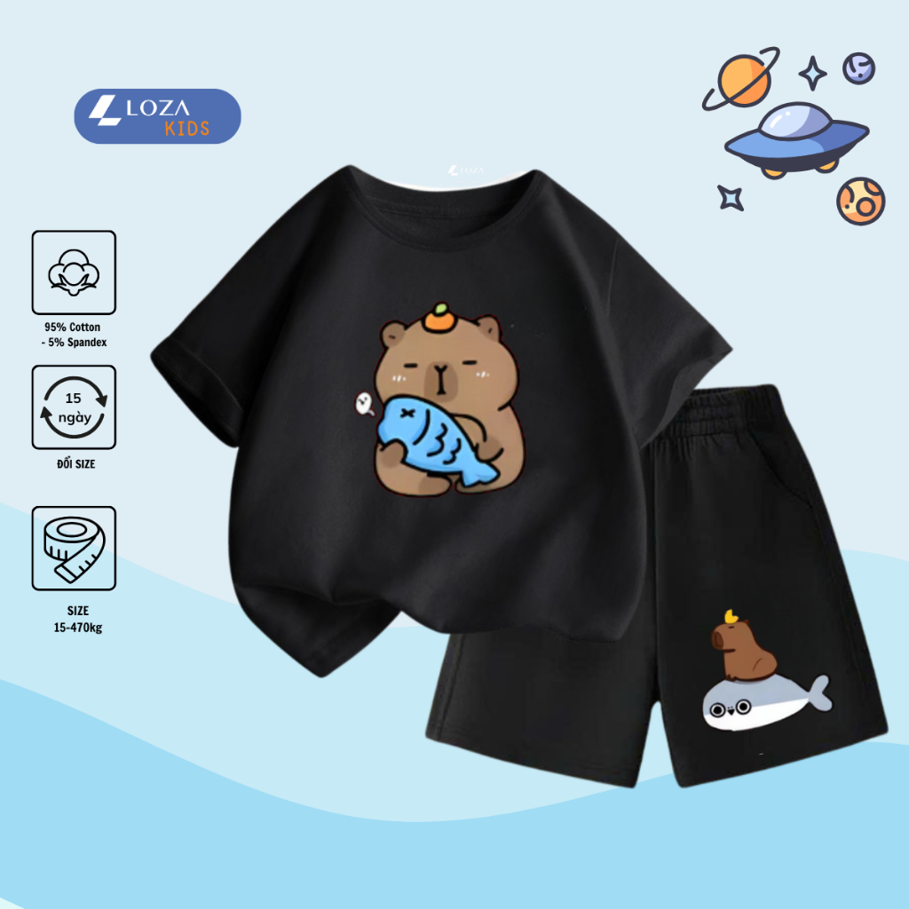 Bộ quần áo bé gái in hình 'Capybara ôm Cá'- SB109_thumbnail_5