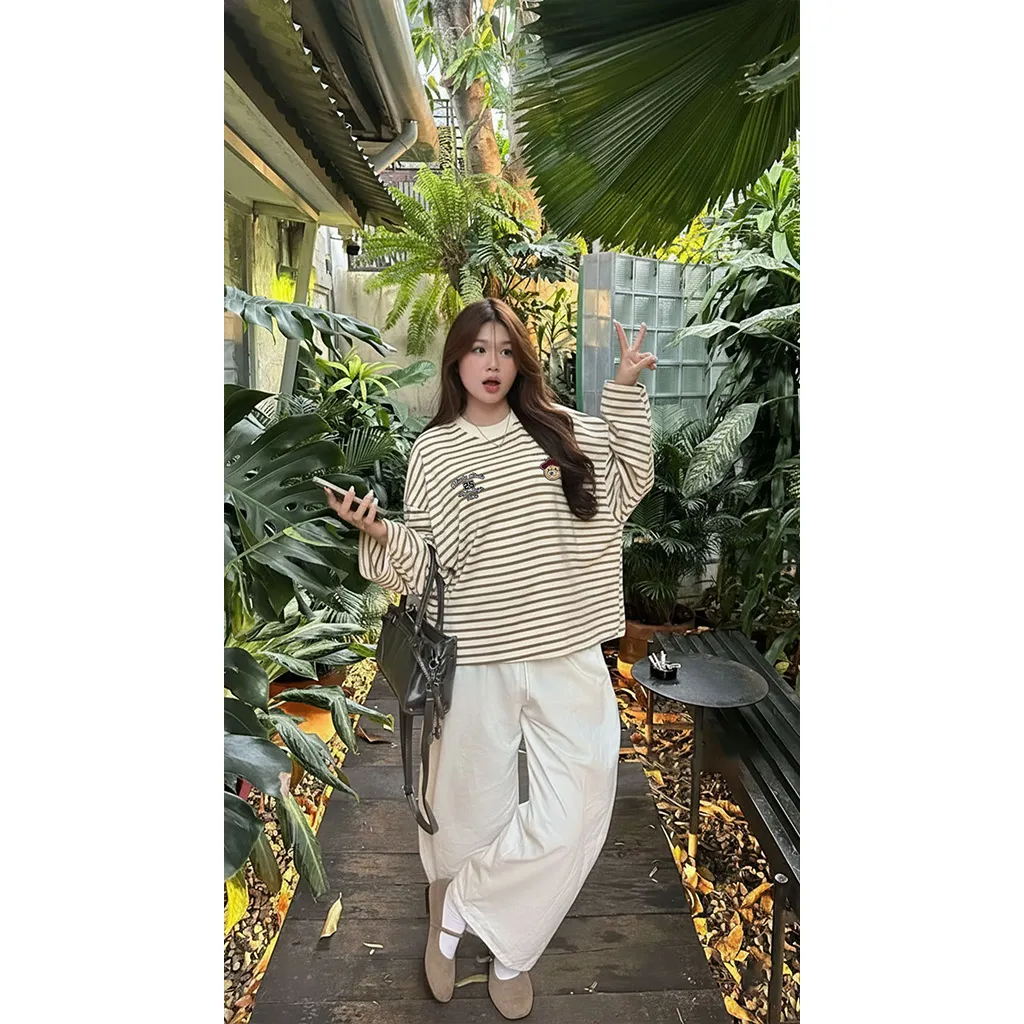 Áo thun form boxy Miucho Studio vải bo rip dày dặn thoáng mát cổ tròn tay dài kẻ sọc mix màu 2704_thumbnail_3