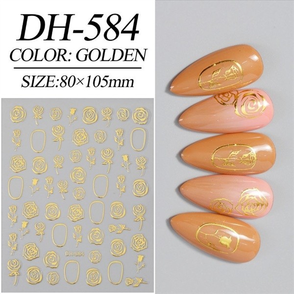 Sticker Hoa Hồng Nổi - Màu Vàng - Golden DH584