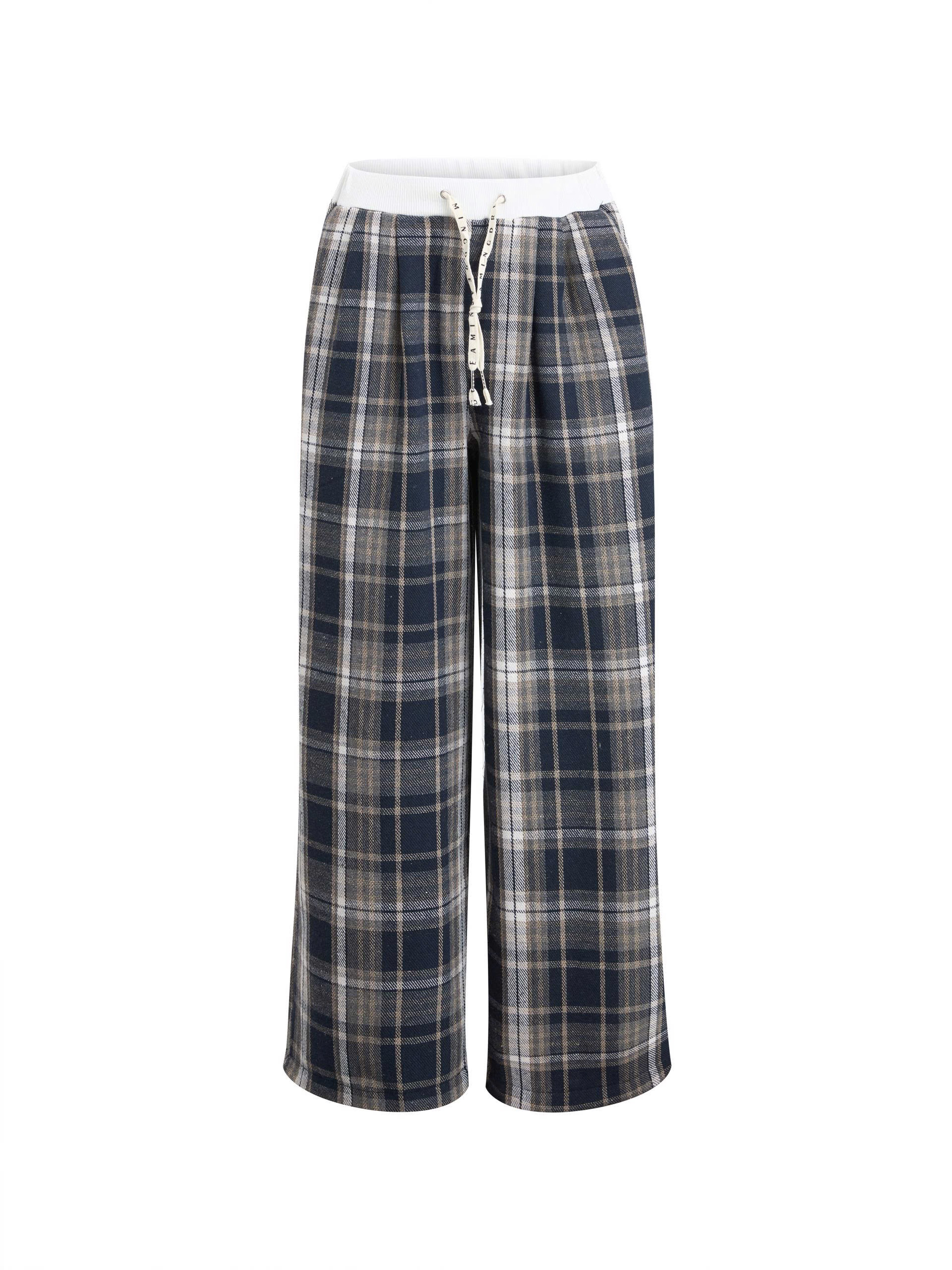 Quần suông nỉ caro phối lưng kiểu bigsize QD032 dành cho nàng mũm mĩm từ 55-95kg