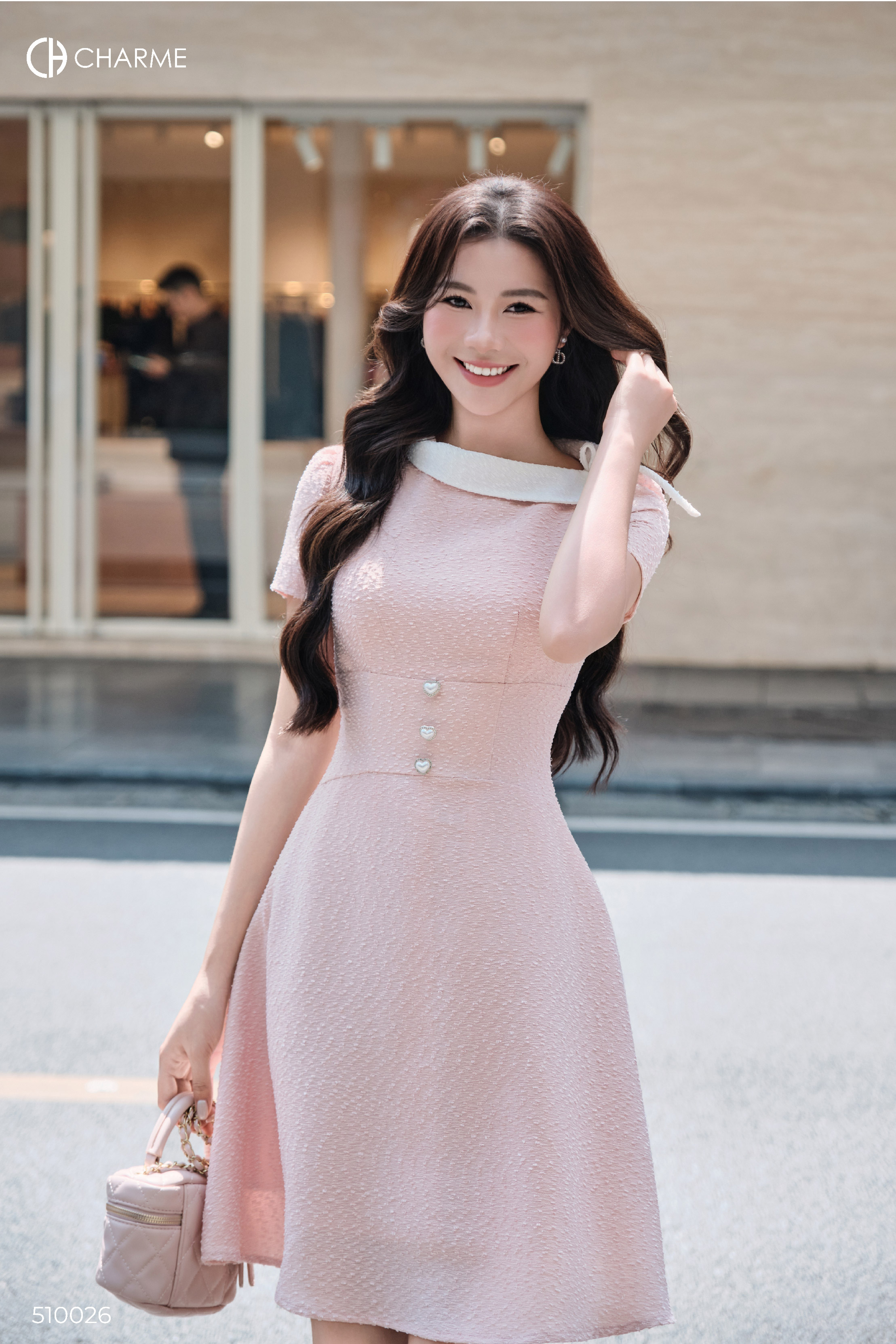 Váy cổ chéo đính eo 3 cúc_thumbnail_2