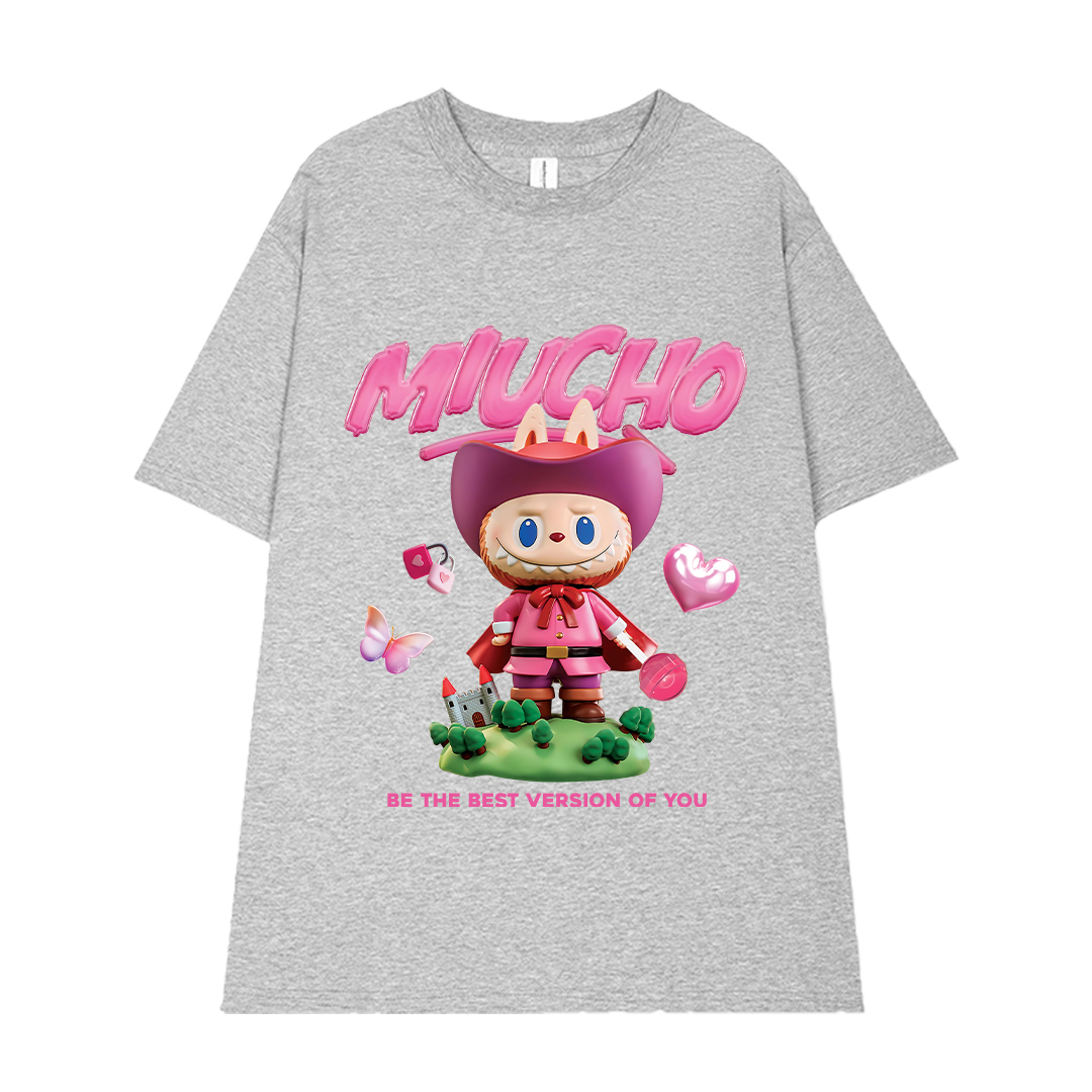 Áo thun labubu dễ thương form rộng nhiều màu ATD1453 Miucho vải cotton cổ tròn in mix_thumbnail_19