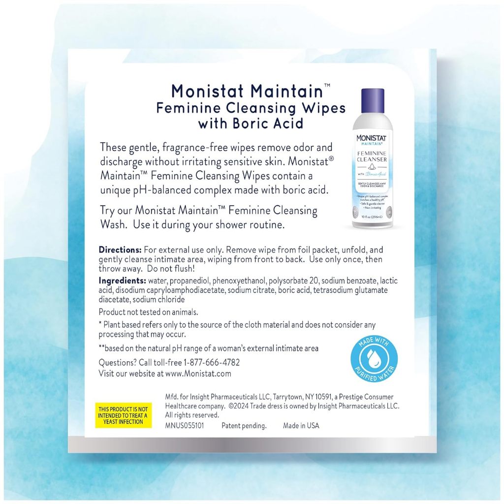 Khăn vệ sinh nữ khi đi cắm trại 12 miếng Monistat Maintain - Mỹ_thumbnail_3