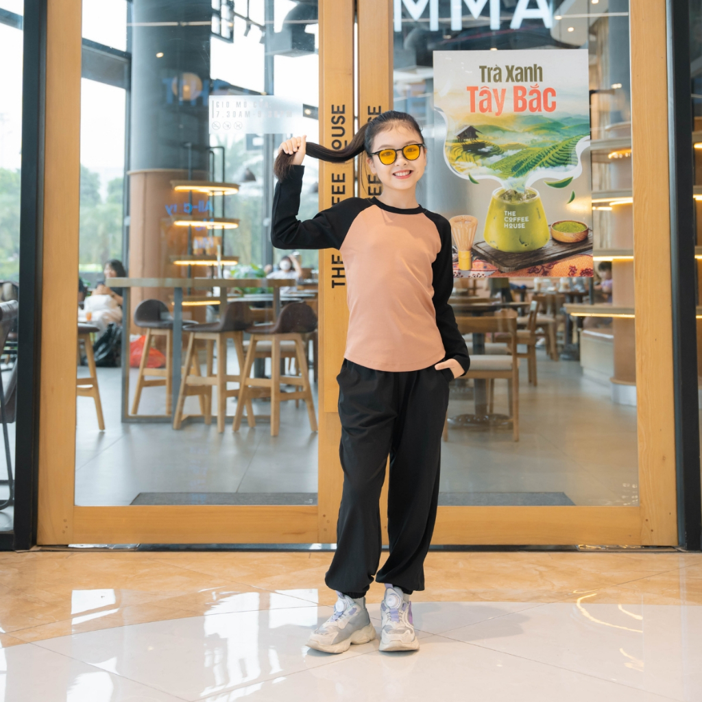 Bộ thu đông bé gái chất Cotton phối màu - Bộ dài tay bé gái size từ 15-38kg-  Loza Kids PG130_thumbnail_3