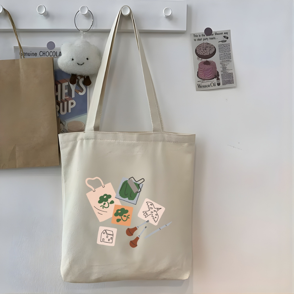 Túi tote vải canvas đeo vai, có khóa kéo và ngăn phụ hình thời trang WE TEE - WTU06_thumbnail_5