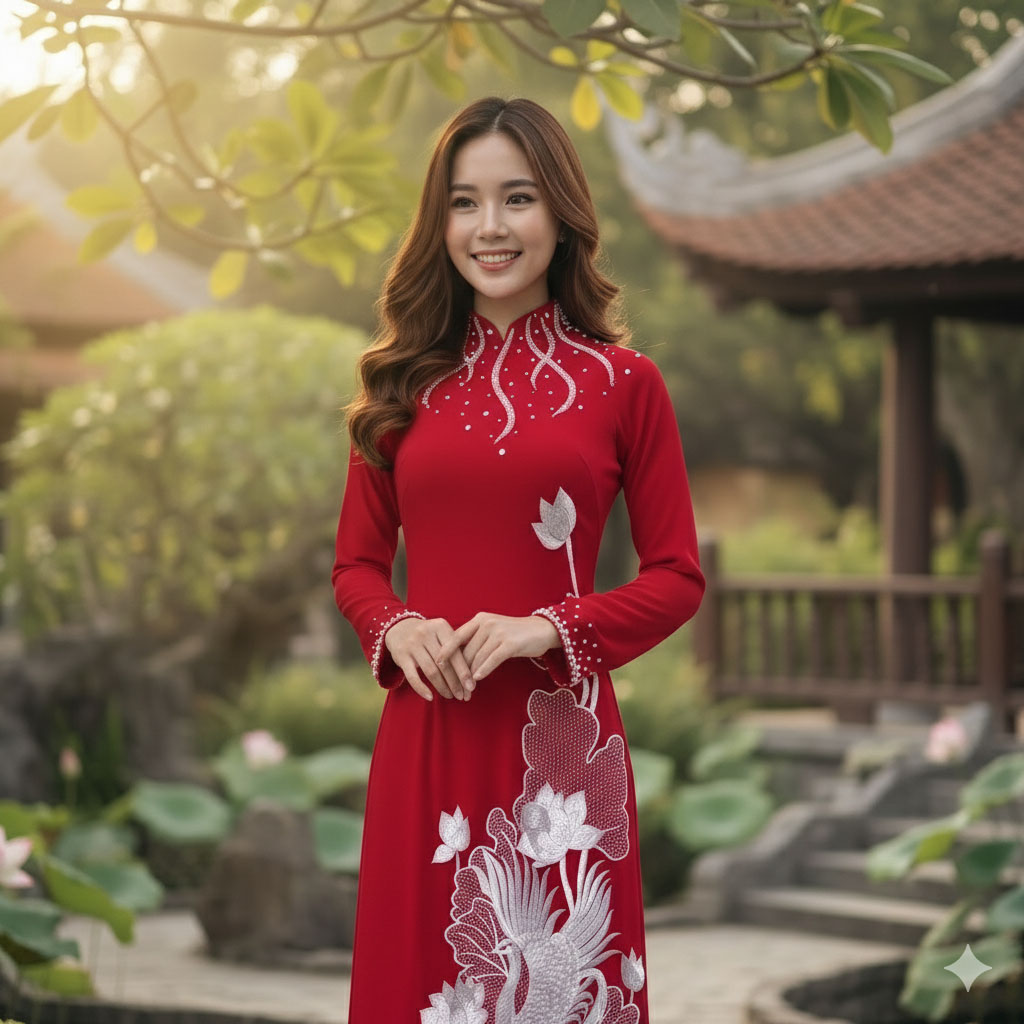 Áo Dài Bà Sui Thêu Sen Hạc Truyền Thống Cho Mẹ Cô Dâu Chú Rể AM26-07_thumbnail_2