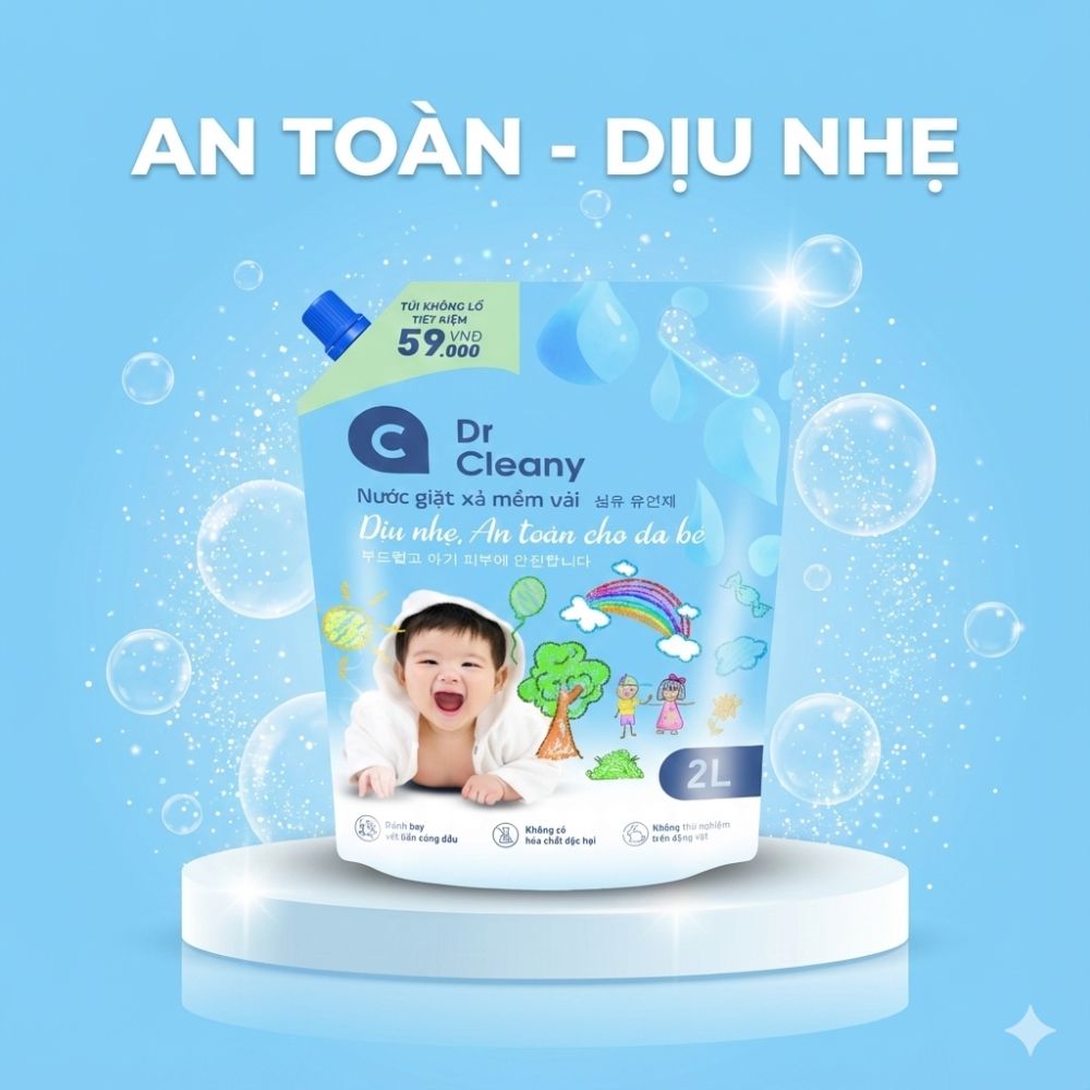 Nước Giặt Xả Cho Bé Dr. Cleany 2kg - Dịu Nhẹ, An Toàn Cho Da Nhạy Cảm_thumbnail_8