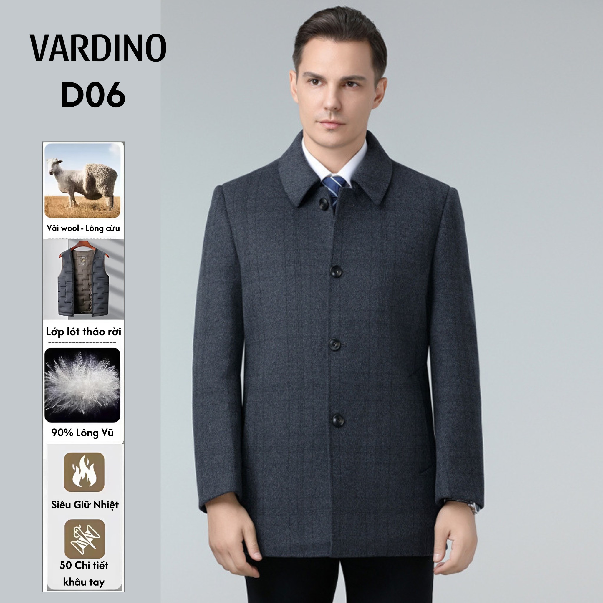 Áo khoác Mangto lót lông vũ, lông cừu D06_thumbnail_5