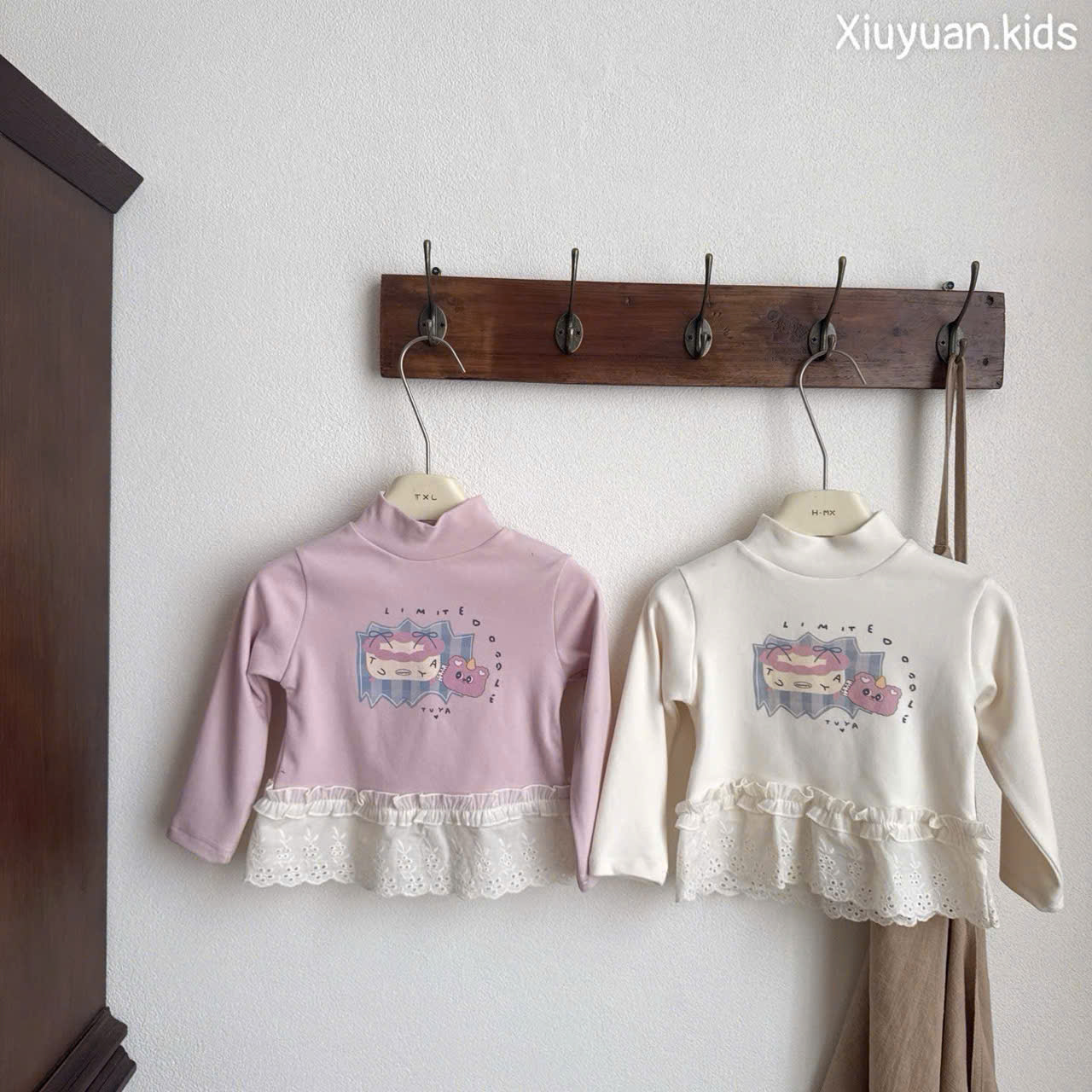 (G184) Áo giữ nhiệt cao cổ viền bèo thô màu hồng Tianxiaoli_thumbnail_0