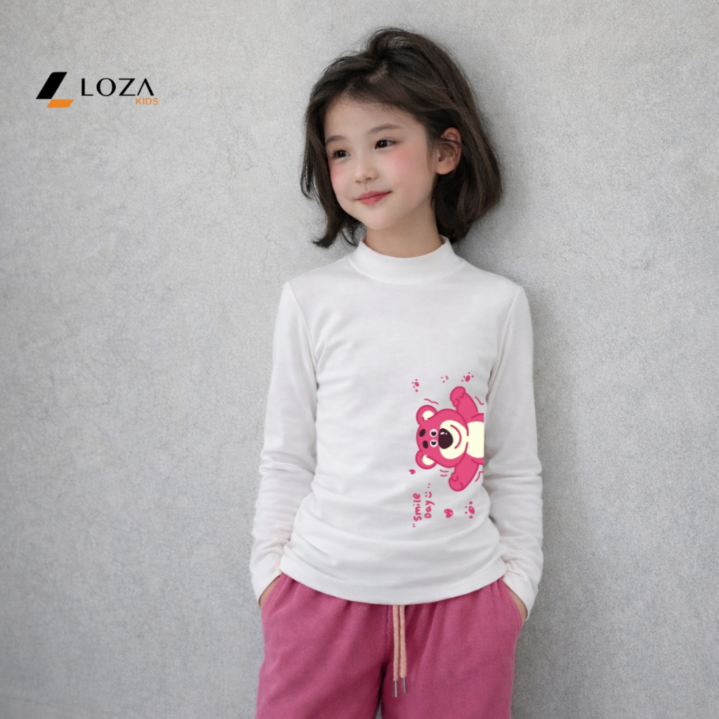 Áo giữ nhiệt cổ 3p bé gái hình Melody, Kuromi, Gấu dâu,Cinnamoroll - Loza Kids  CE003_thumbnail_6