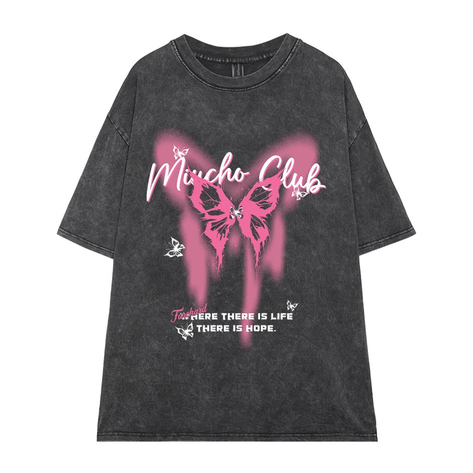 Áo thun unisex form rộng tay lỡ màu xinh ATD806 Miucho vải cotton cổ tròn in mix