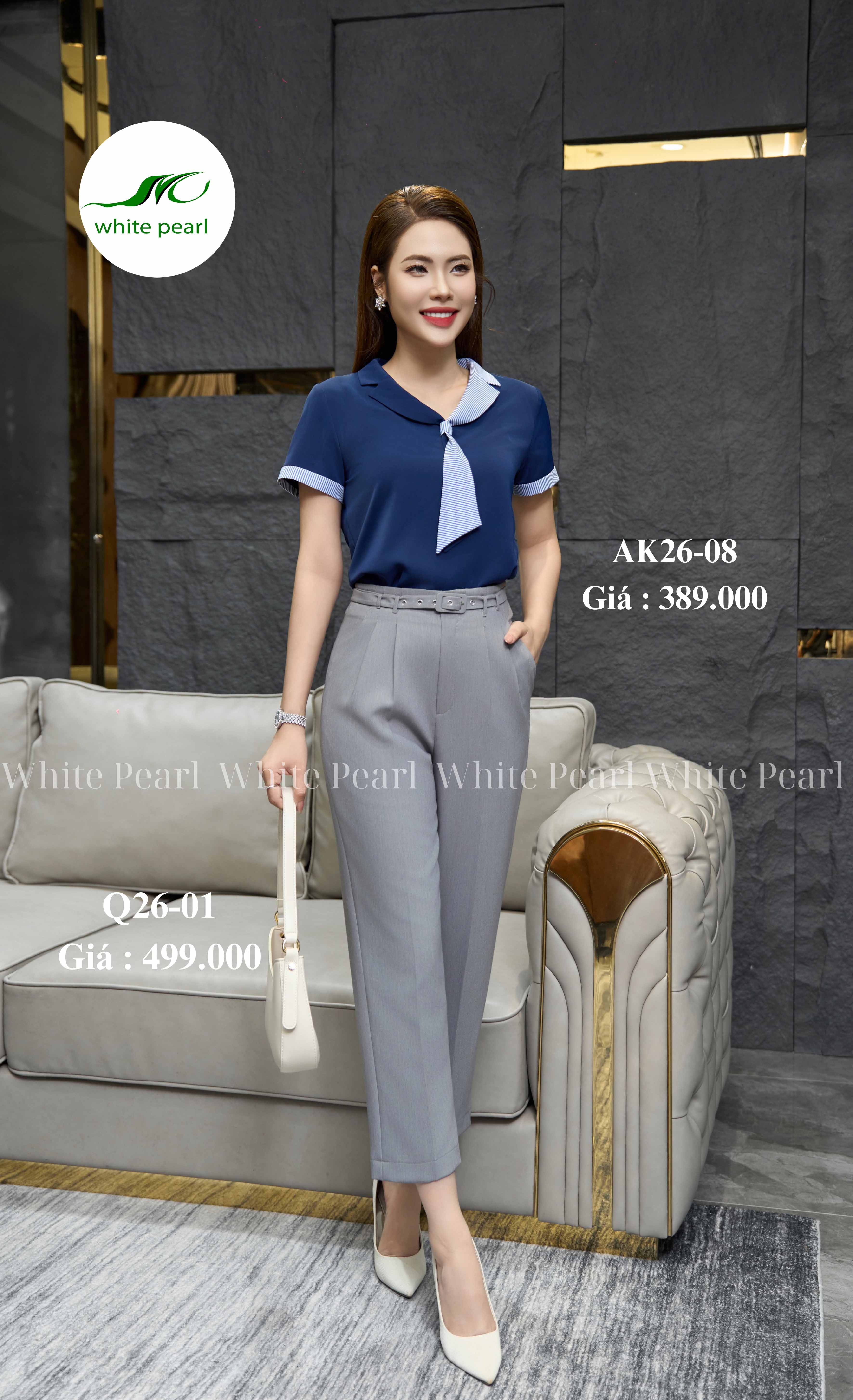 Quần baggy suông thụng cạp liền thời trang công sở nữ White Pearl_thumbnail_0