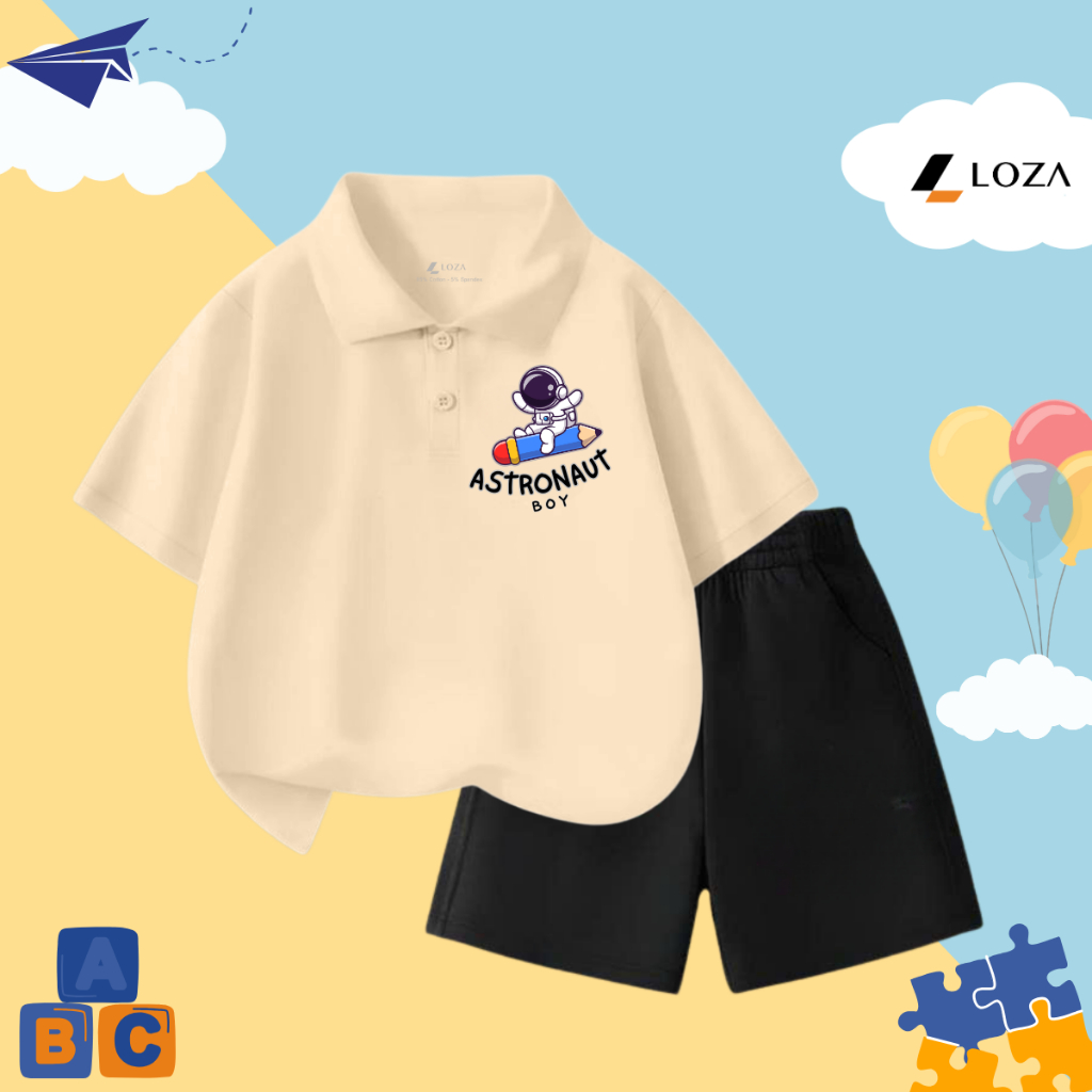 Bộ cộc bé trai in hình Phi hành gia - Loza Kids BO298