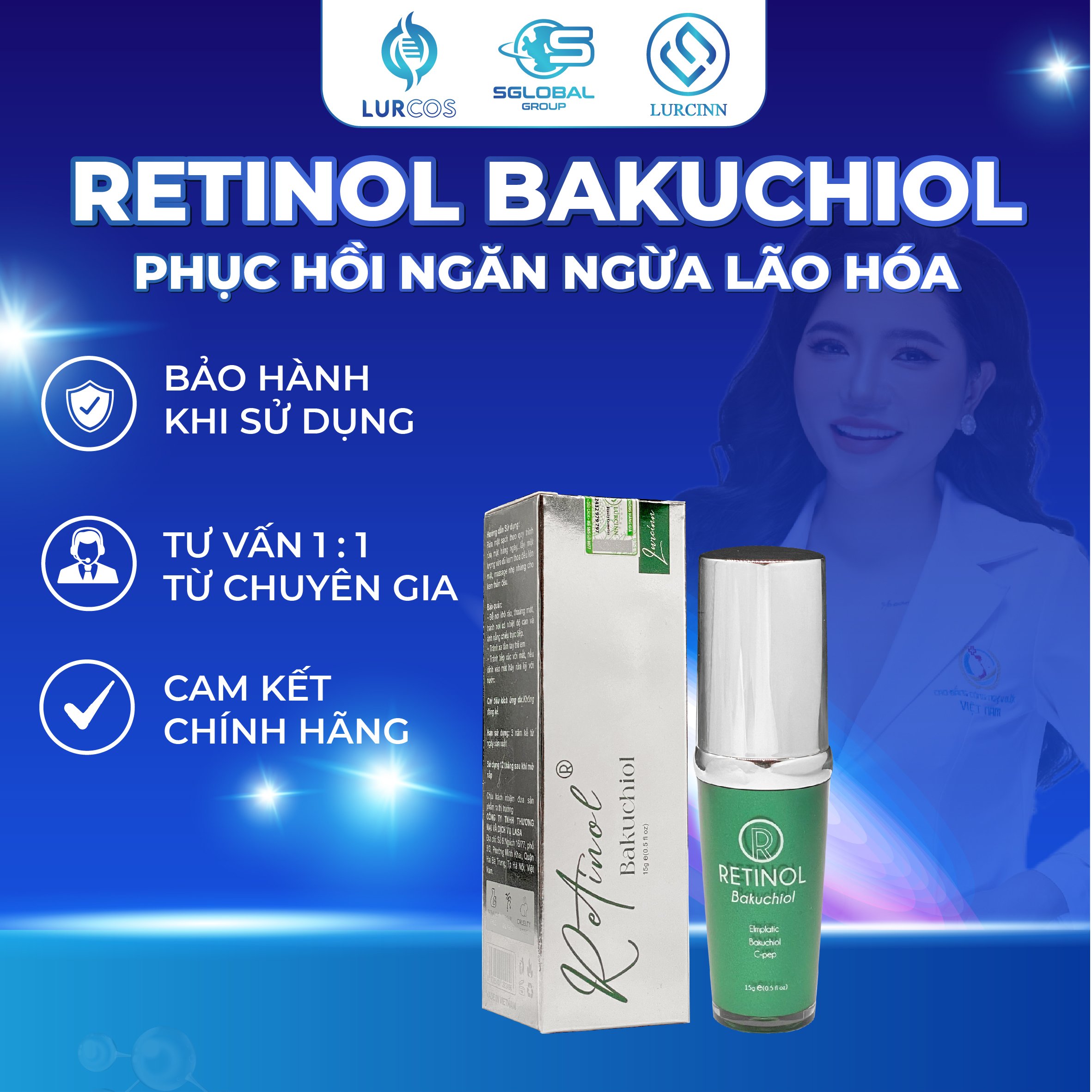 Tinh Chất Phục Hồi Da Lurcinn - Retinol Bakuchiol 15g