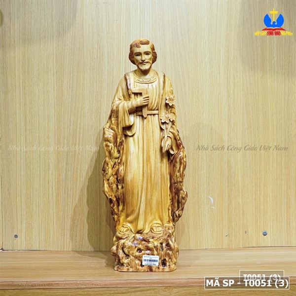 Bộ bàn thờ gỗ Pơmu lũa ban ơn tượng 50cm_thumbnail_1