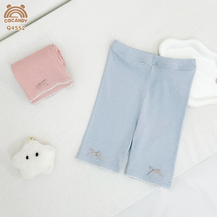 Set 2 quần legging cộc HỒNG XANH S2 phối sóng nơ_thumbnail_2