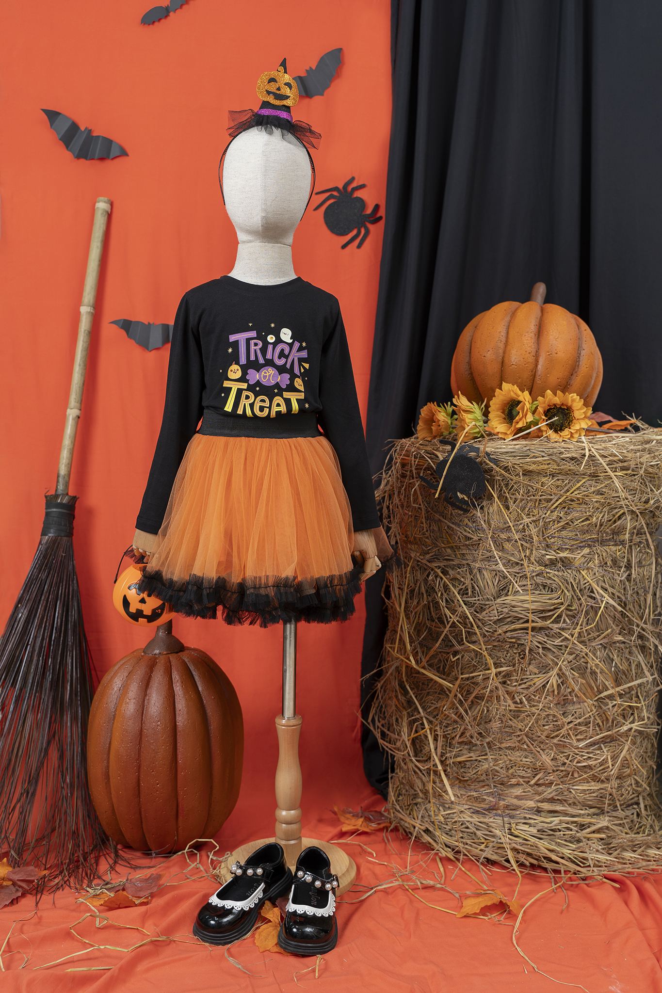 Set áo in kèm chân váy hoá trang bí ngô_thumbnail_0