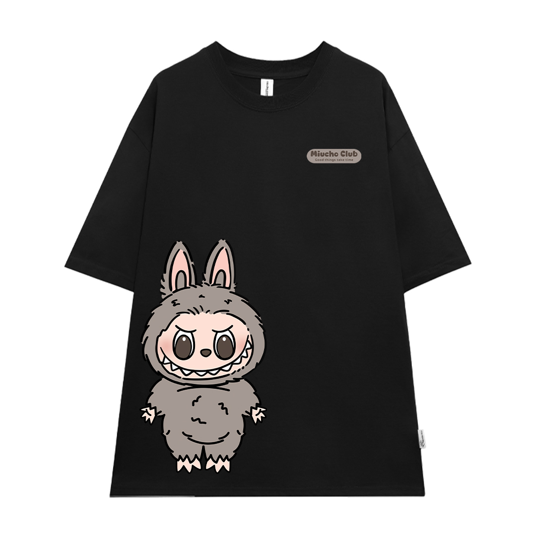 Áo thun labubu form rộng nhiều màu ATD1468 Miucho vải cotton cổ tròn in mix_thumbnail_12