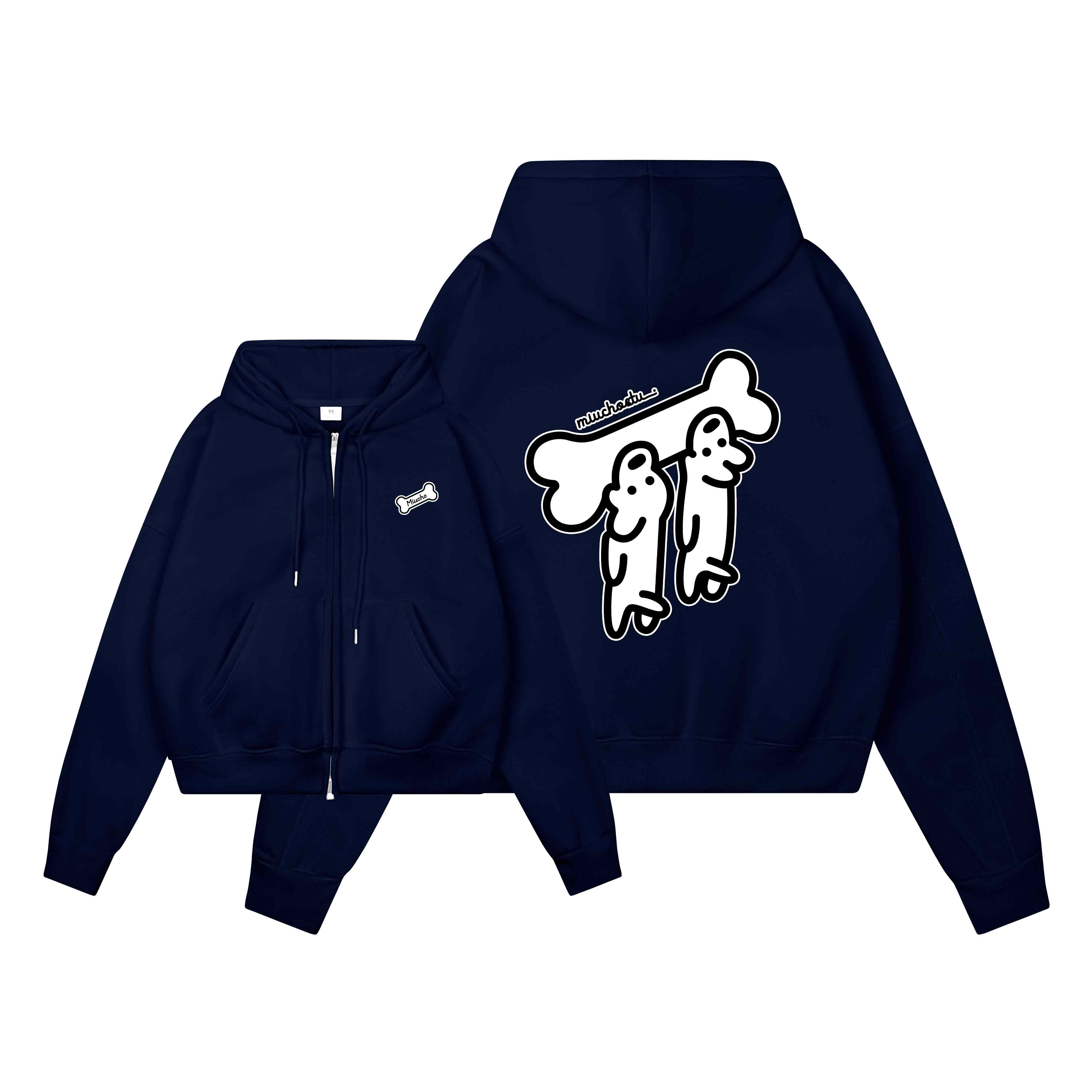 Áo hoodie zip form boxy hình cún dễ thương 2631 Miucho vải nỉ 2 da dày dặn thoáng mát giữ ấm tốt in mix_thumbnail_9